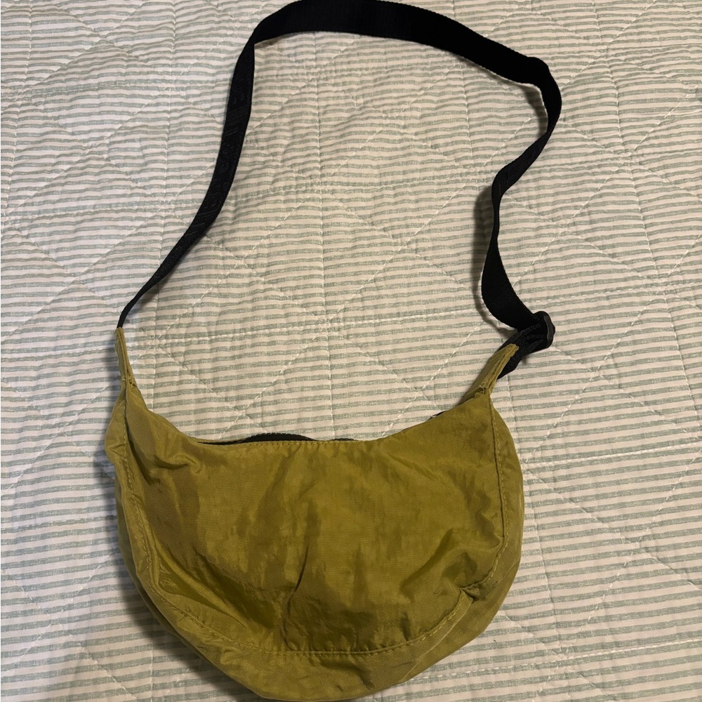 Olive Green Green/Khaki Baggu Small Crescent Shoulder Bag